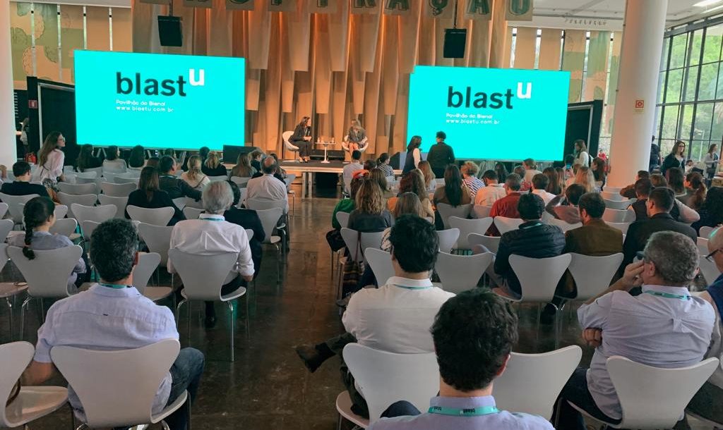 Patrícia Villela Marino, president of Humanitas360, speaks about the business model for Behind and Beyond Bars at Festival BlastU